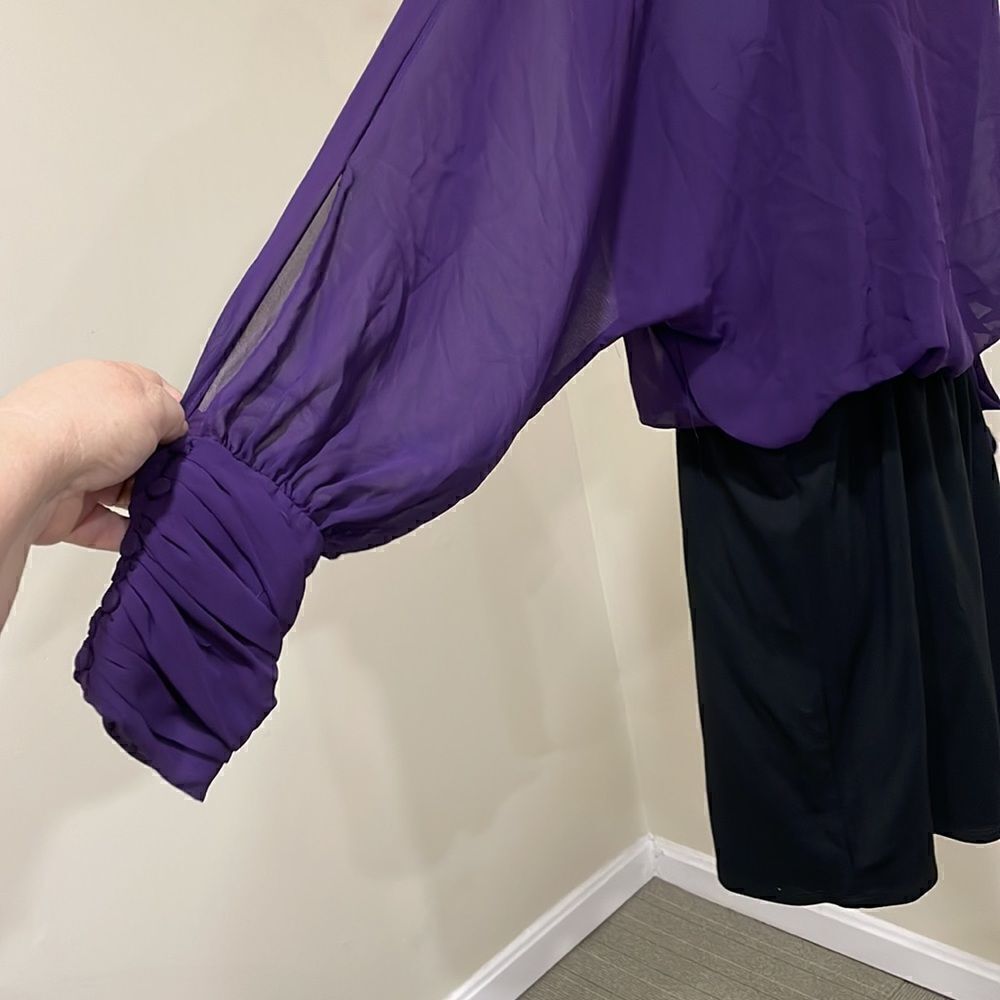 NWOT W118 Walter Baker Purple and Black Dress. Size M medium 8/10 - Picture 3 of 9